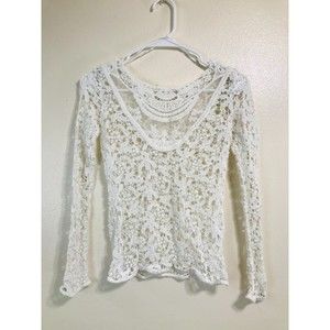 Zara Trafaluc Long Sleeve Lace Top, Size XS